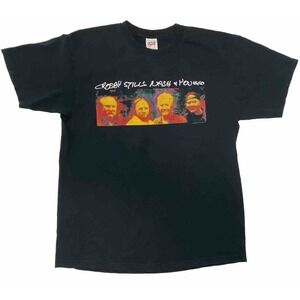 Crosby Stills Nash & Young Shirt XL Black Looking Forward Tour Folk Rock Band